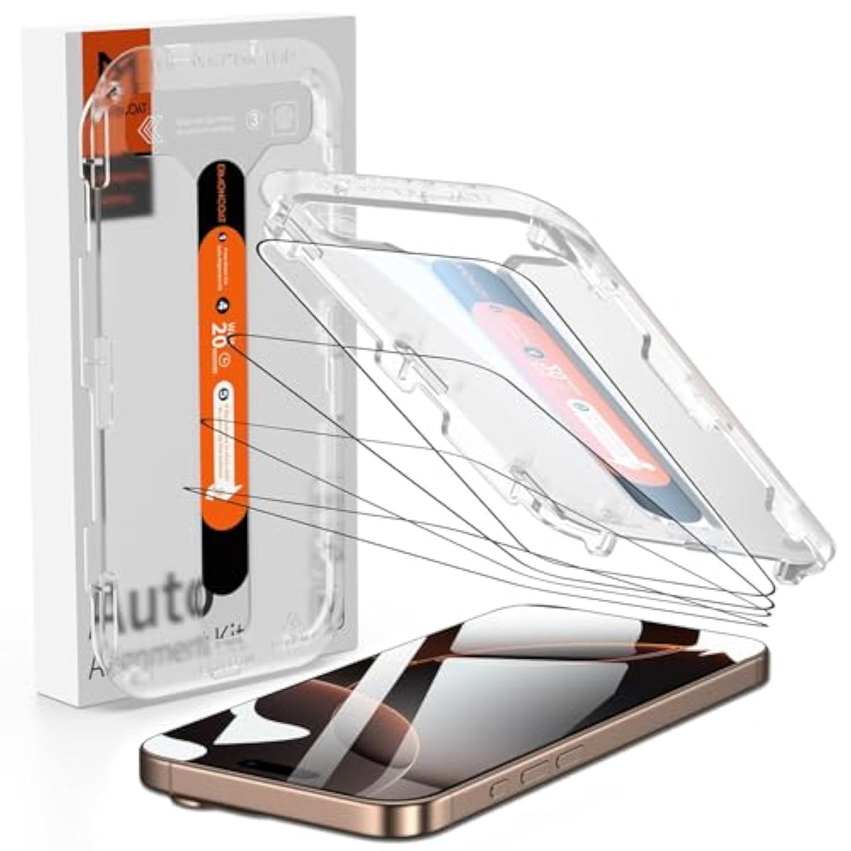 4-Pack Screen Protector For Iphone 16 Pro [Auto Alignment Kit] Tempered Glass 10X Military Protection Compatible 16 Pro 6.3'' Hd Diamonds Hard Film, Zero Bubble, Case Friendly