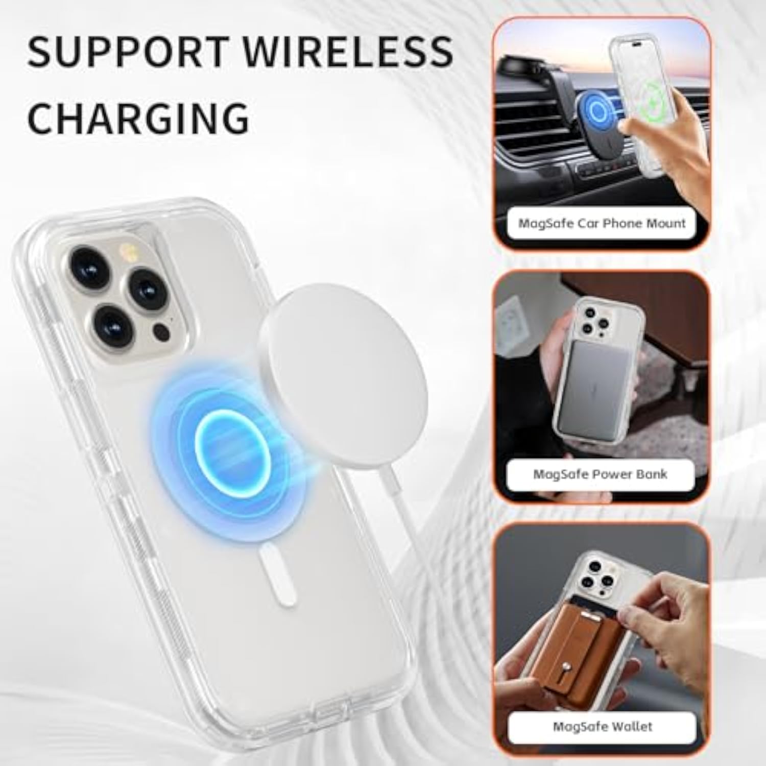 Clear Heavy Duty Magnetic Case for iPhone 15 Pro Max Phone Cases