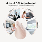 Ergonomic Mouse, Vertica Wireless Mouse 2.4G With Usb A Receiver, 2400 Dpi Optical Tracking Mice, 4 Adjustable Dpi Levels, Rechargeable With Battery Indicator, Wide Compatibility For Windows, Mac Os