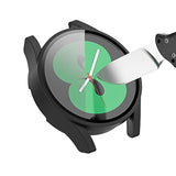 Screen Protector Case For Samsung Galaxy Watch Fe 7 5/Galaxy Watch 4 40Mm&44Mm With Hd Tempered Glass Case Cover, [Plating Metal Color Frame] [3D Full Coverage] Shell Protective (White, 40Mm)