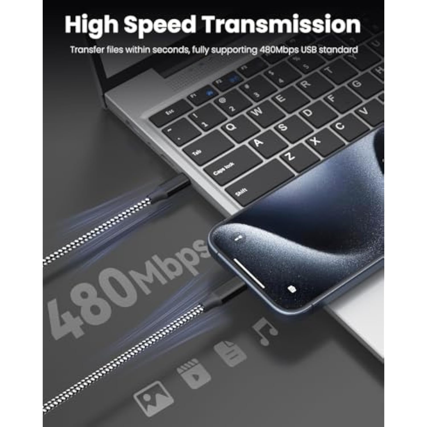 Usb C Cable Fast Charging, 3 Pack 10Ft Usb C To Usb C Cable, 60W Type C Nylon Braided Charger Cable For Iphone 16/15/Ipad Macbook Carplay And More-(Black White)