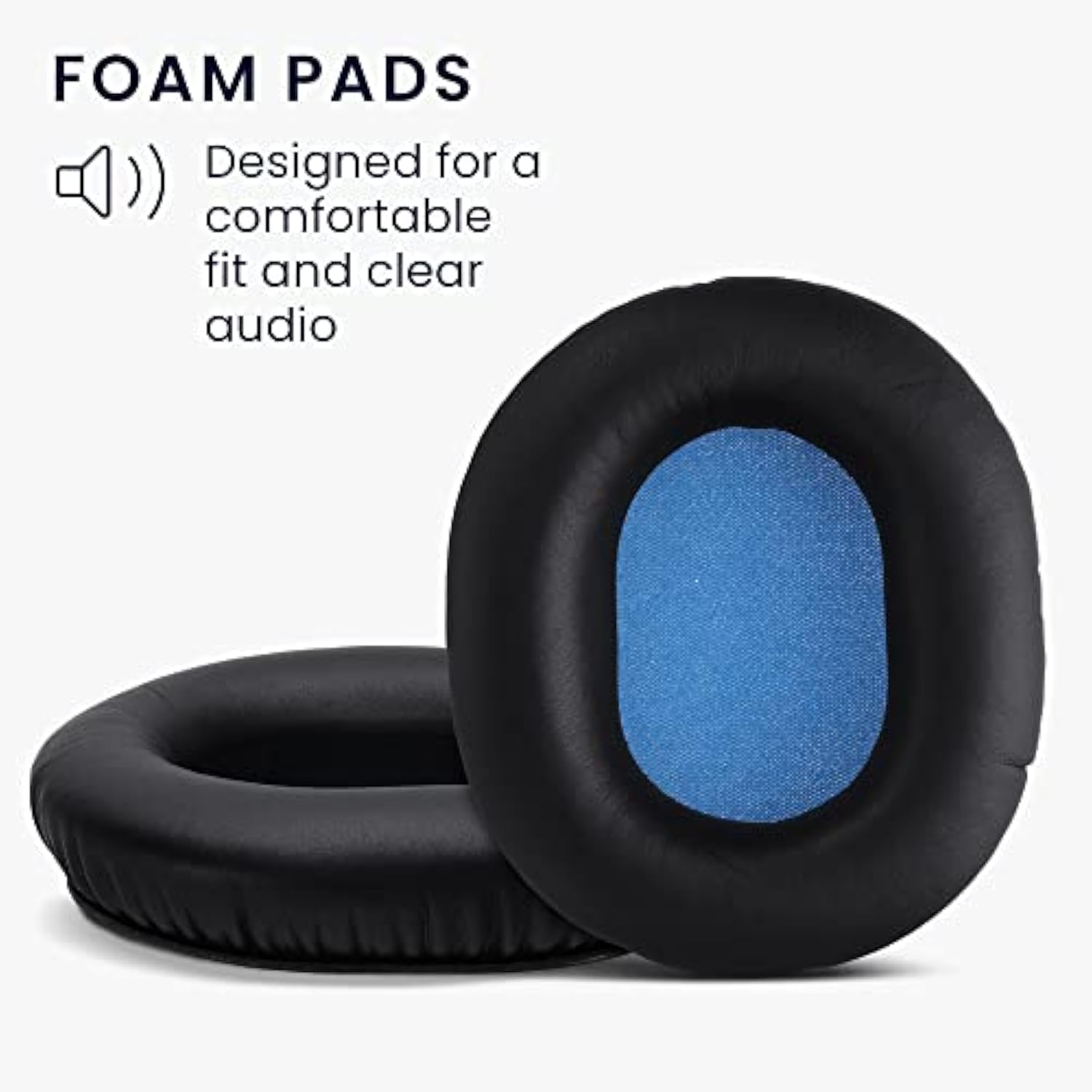 kwmobile Ear Pads Compatible with Sennheiser HD8 / HD8 DJ / HD6 Mix Earpads - 2X Replacement for Headphones - Black