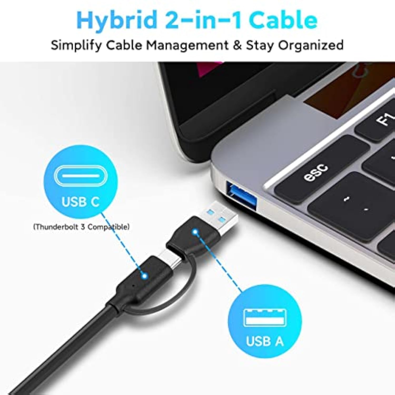 Powered Usb 3.0 /Usb C Hub, Aluminium 7-Port Usb Hub Splitter With Ac Adapter
