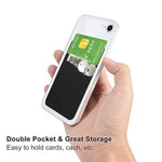Phone Wallet, Card Holder For Back Of Phone Stick On Phone Cases Great Storage Compatible For Iphone/Android/Samsung Galaxy Pack Of 5