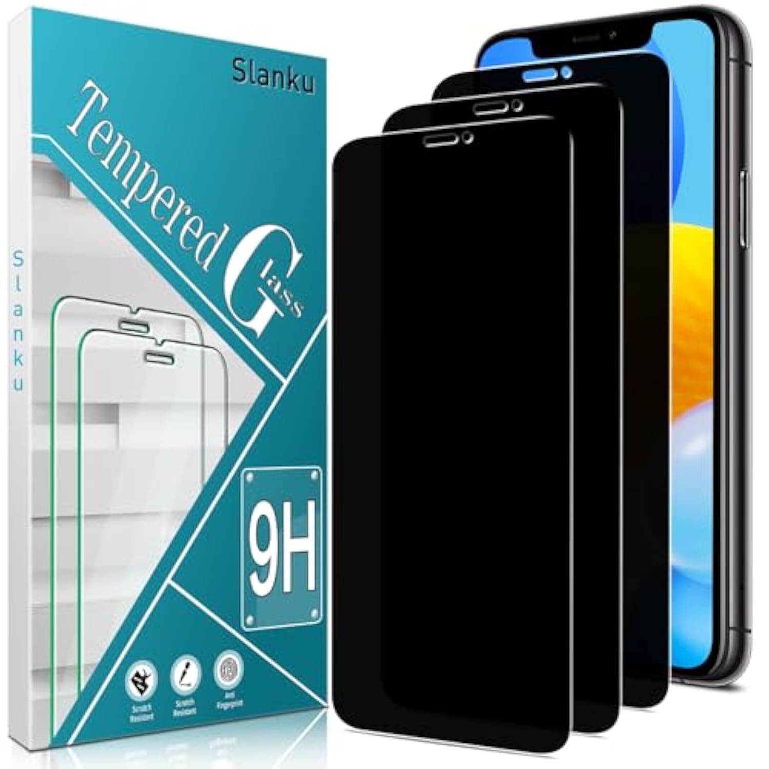 [3 Pack Privacy Screen Protector For Iphone 11 Pro Max, Xs Max Tempered Glass Film, Anti-Spy, Full Coverage, Case Friendly