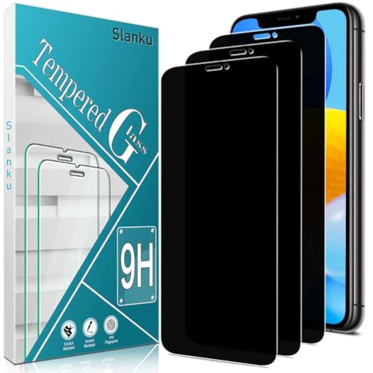 [3 Pack Privacy Screen Protector For Iphone 11 Pro Max, Xs Max Tempered Glass Film, Anti-Spy, Full Coverage, Case Friendly