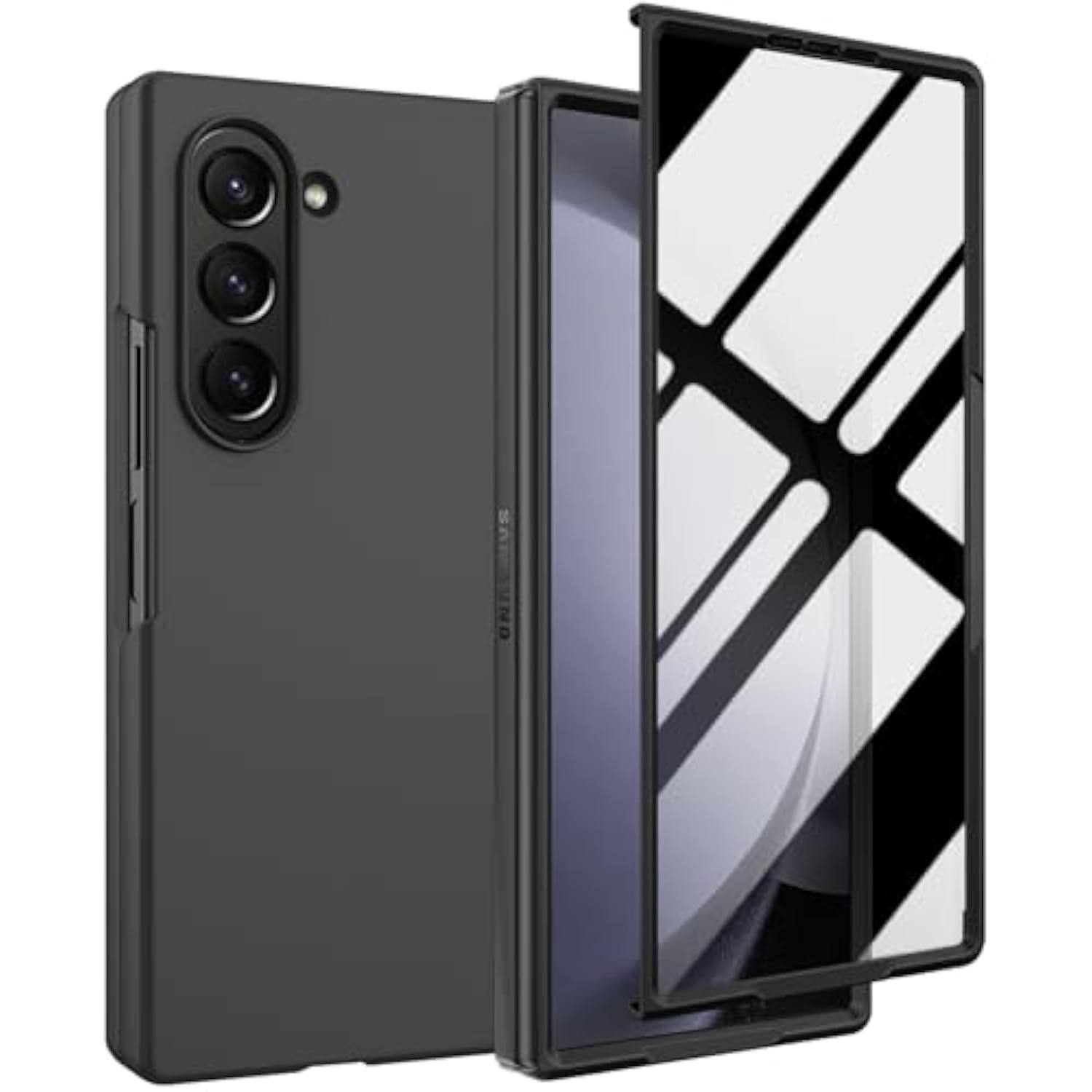Z Fold 5 Privacy Case,For Galaxy Z Fold 5 Full Body Cover Built-In Anti Peeping Screen Protector,Hard Pc Ultra-Thin Shockproof Protective Phone Cases For Galaxy Z Fold5,Black