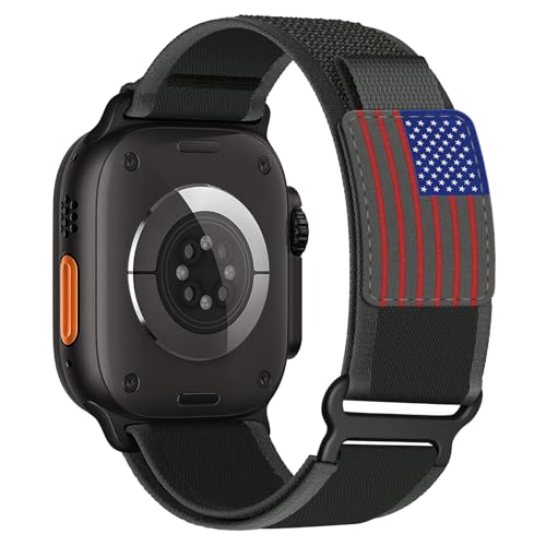 Trail Loop Nylon Band - Compatible with Apple Watch Ultra 3/2/1 Series 11/10/9/8/7/6/SE/5/4/3 Men Women,Rugged Elastic Fabric Sport Strap for iWatch