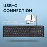 Periboard-210C Wired Full-Size Usb C Keyboard With Quiet Scissor Keys - Compatible With Mac, Ipad, Windows, Chromebook, Tablets, Desktop, And Laptops - Black - Us English (Pb-210Cbus-11729)
