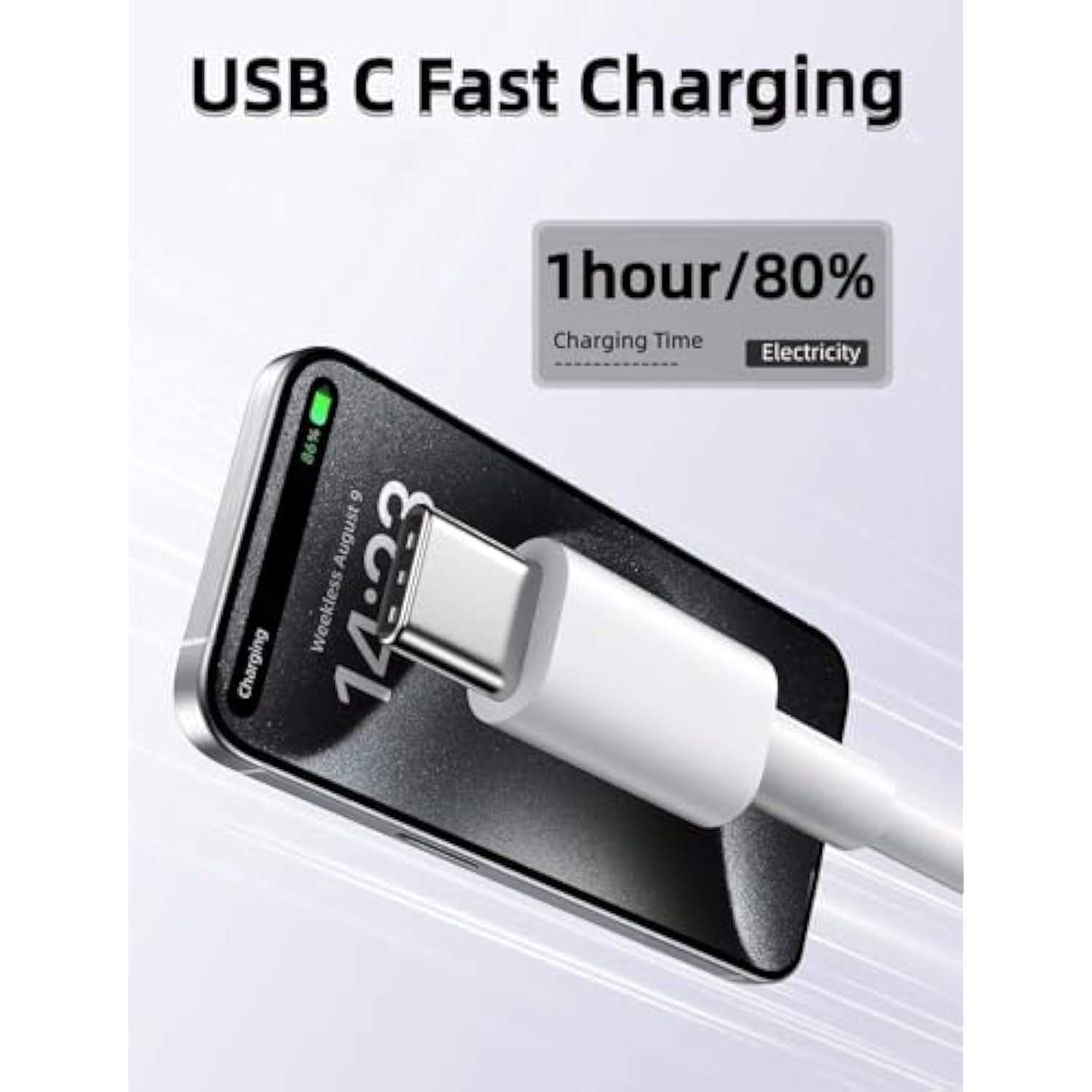For Iphone15 Usb A To Usb C Cable,2 Pack [3Ft+6Ft] Carplay Fast Charging Cord For Iphone17/16/15 Pro Max/Plus,Ipad Pro,Macbook,Samsung Galaxy