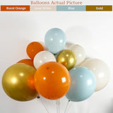 145PCS Fall Balloon Arch Kit with Dusty Blue Orange White Gold Balloons for Party