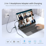 Usb C To 3.5Mm Audio Adapter And Charger (Hi-Res 32Bit/384Khz,60W Pd) 2 In 1 Usb-C To Headphone Jack Aux Dongle For Iphone 16/15 Pro Max,Galaxy S25 Ultra S24, Pixel 8 And More