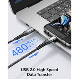 Short Micro Usb To Usb C Cable 1.5Ft, Otg Usb Type C To Micro Usb Cable Nylon