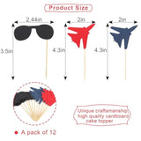 Fighter Party Cupcake Toppers Airplane/Military Theme Decor for Birthdays/Retirement