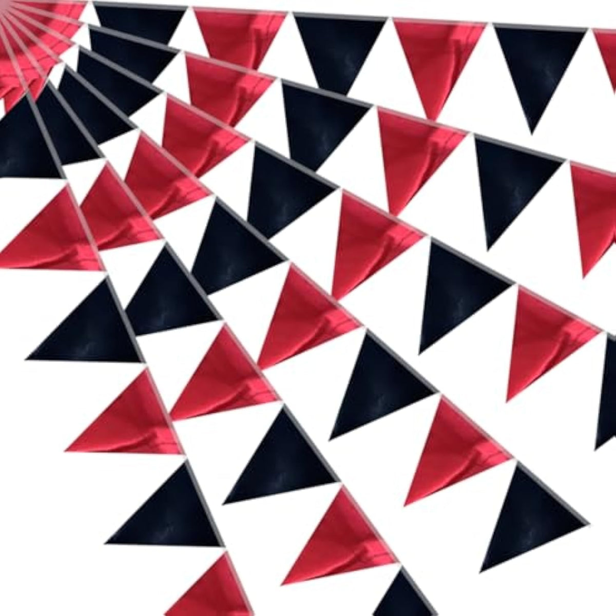 64Ft Black Red Triangle Pennant Banner Flag Metallic Paper Bunting Garland For Hanging Backdrop Birthday Party Decorations Graduation Bachelorette Bridal Wedding Baby Shower New Year Party Supplies
