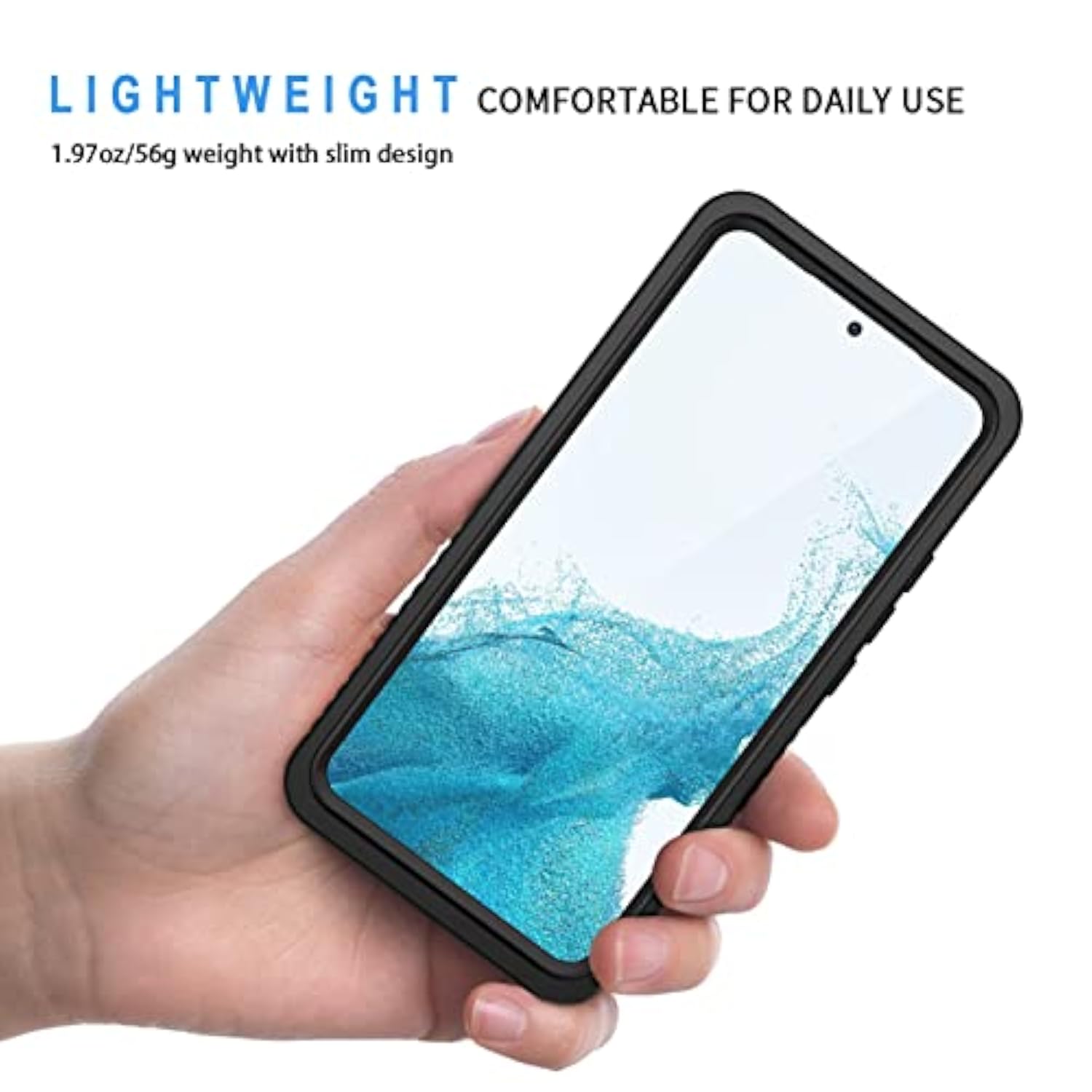For Samsung Galaxy S22 Case, Ip68 Waterproof Dustproof With Builtin Screen Protector, Heavy Duty Full Body Protective Phone Case For Samsung S22 5G, Black/Clear