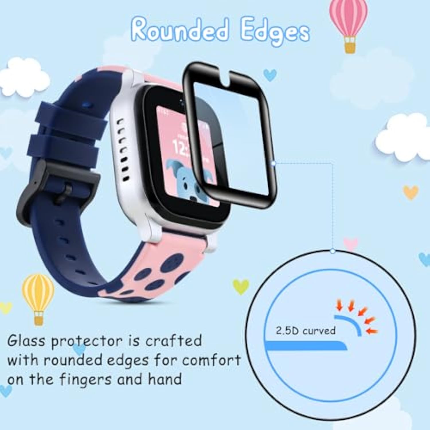 [2 Pack] Screen Protector Compatible With At&T Amigo Jr Watch, Case Friendly Hd Clear Tempered Glass Film [Anti-Scratch] [Bubble Free] [Anti-Fingerprint] [Touch Sensitive]