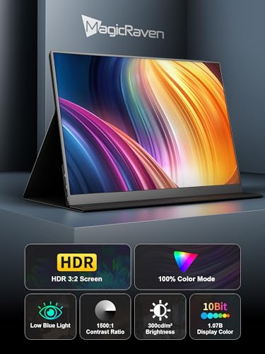 Portable Monitor, 16" 2.5K Second Display For Laptop & Console, Usb-C & Hdmi Laptop Screen Extender With Built-In Speakers, Works With Ps5, Xbox, Switch, Ideal For Travel, Home & Office