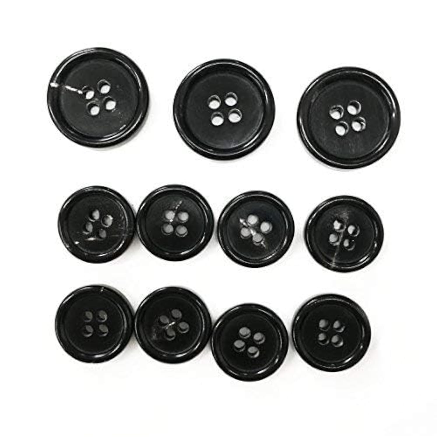 Natural Horn Button, For Blazer Suits Uniform Jacket, Four Holes Circu