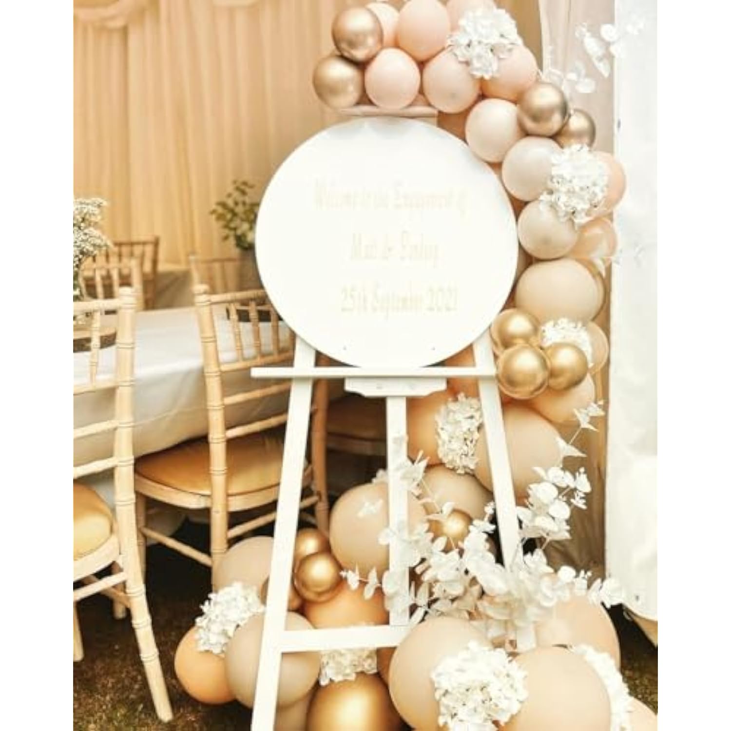 50pcs Blush, Gold & Beige Balloons for Birthday, Wedding  Baby Shower Decor