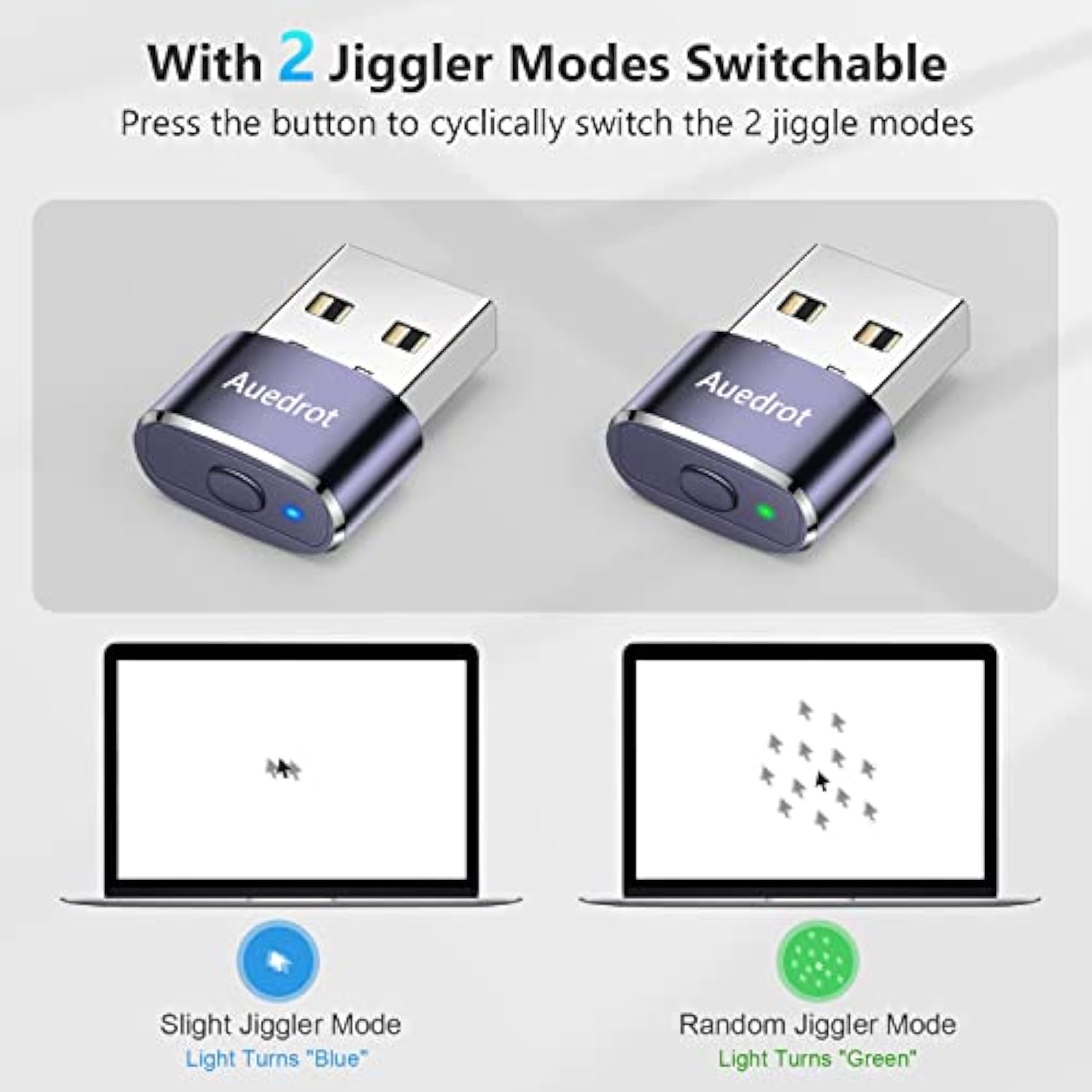 Mouse Jiggler Undetectable Metal Usb Mouse Mover With Switch Button, Automatic