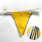 32Ft Yellow Black White Pennant Banner – 36Pc Bee Theme Fabric Bunting Garland