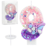 Birthday Number Candles Pink And Purple Butterfly Birthday Candles For Cake Glitter Number 9 Candle Cake Topper With Sequins For Girls And Women Anniversary Celebrations Supplies