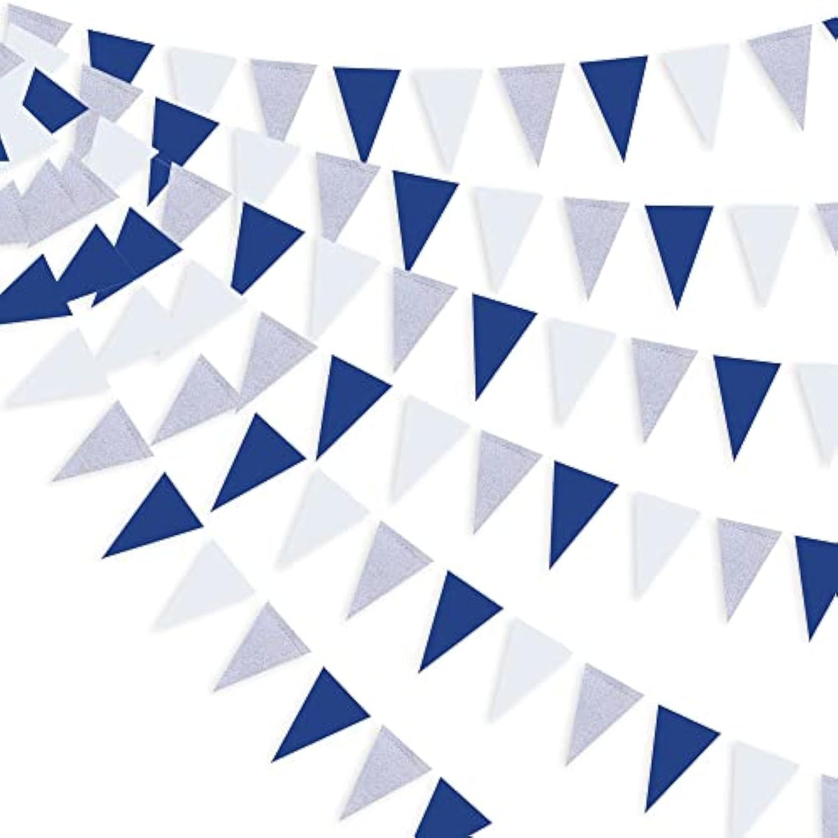 30 Ft Navy Blue White And Silver Party Decorations Royal Blue Triangle