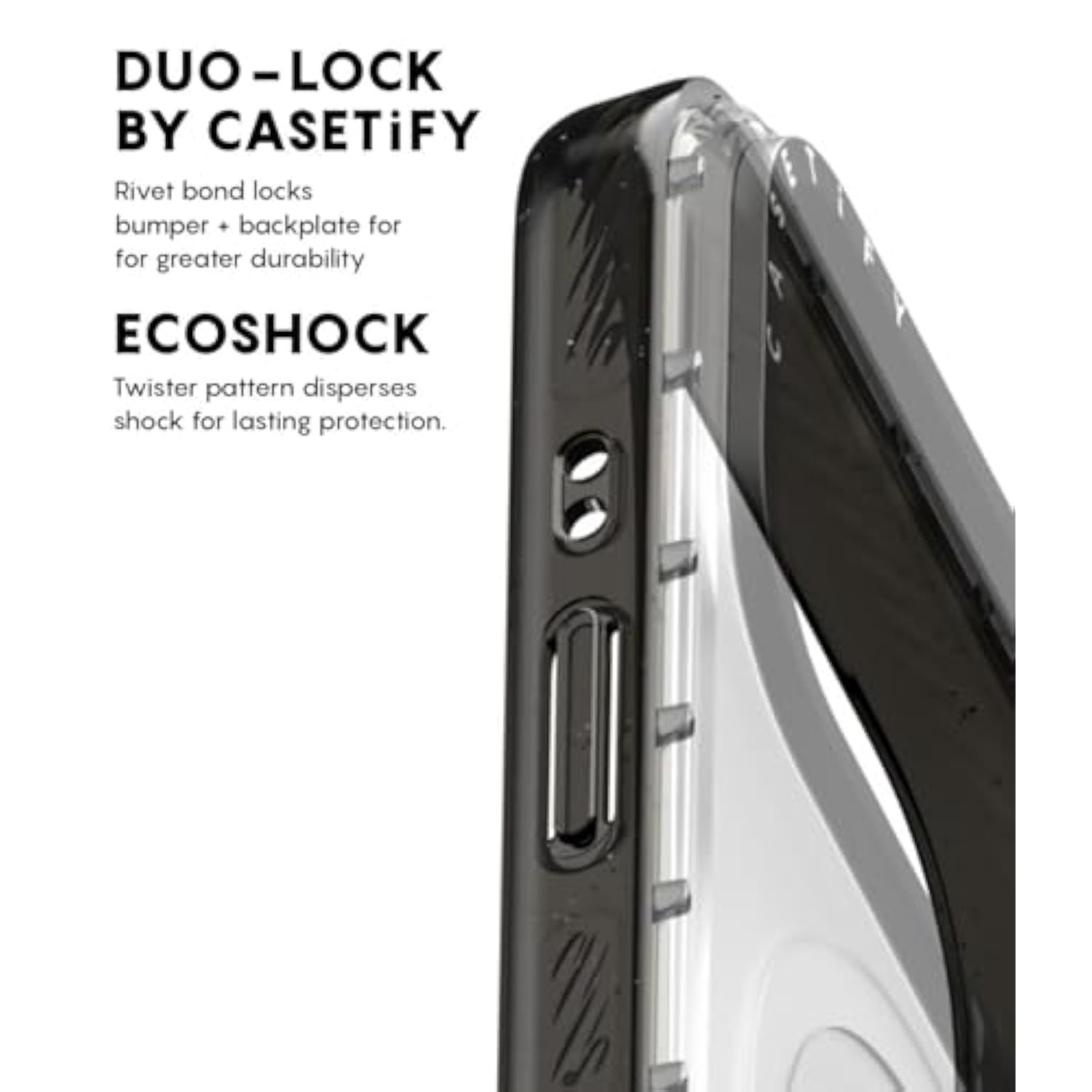 Impact Iphone 17 Pro Case [Slim/Wireless Charging Compatible / 8.2 Ft. 4X Military Grade Drop Protection] - Star Marks - Clear Black