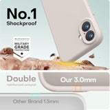 iPhone 16 Case, Premium Silicone with Anti-Scratch Lining, Shockproof 6.1" - Stone