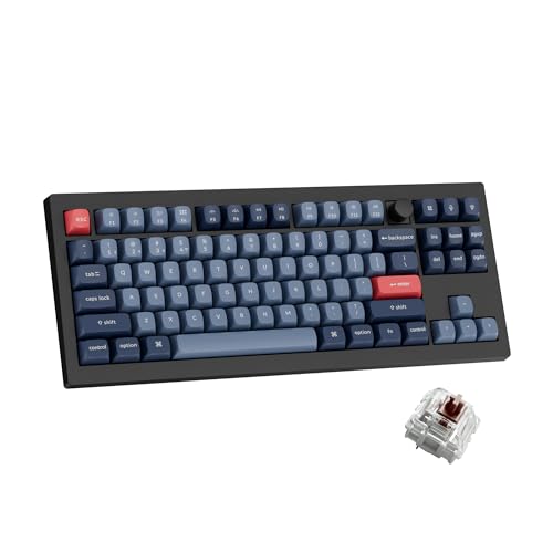 V3 Max Tkl Wireless Mechanical Keyboard, Qmk/Via Rgb Bluetooth/2.4 Ghz/Wired, 87 Keys Hot-Swappable With Gateron Brown Switch, Compatible With Mac Windows Linux