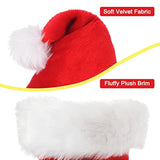 1Pack Christmas Santa Hat, Xmas Santa Claus Hat For Adults Kid Velvet Comfort Christmas Holiday Hats For Christmas