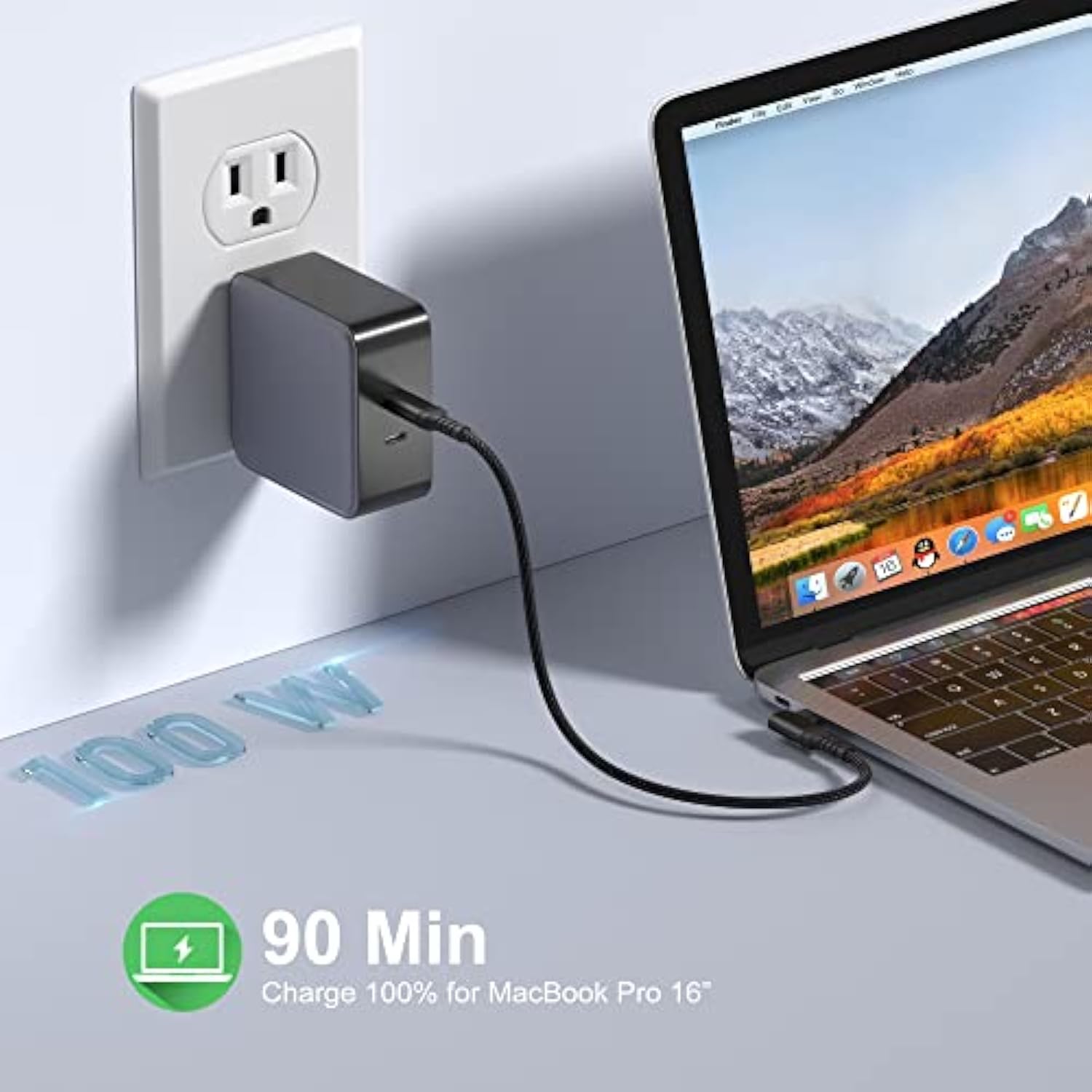 Short Usb C To Usb C Cable 1.5Ft, Right Angle 20Gbps Data Transfer 100W Fast C