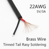 Short Micro Usb Female 2 Pin Bare Wire,30Cm/11.8In Micro Usb To Open End Pigtail Power Cable Easy Soldering,Micro Usb 22Awg 3A For Micro Usb Equipment Installed Or Replace Repair Diy Cable(4Pcs)