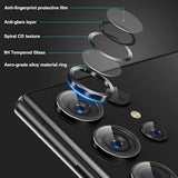 [5+5 Pack] For Samsung Galaxy S23 Ultra Camera Lens Protector 9H Tempered Glass Camera Screen Protector For S23 Ultra Accessories Aluminum Edge Lens Cover Hd Clear Case Friendly 2 Sets [Black]