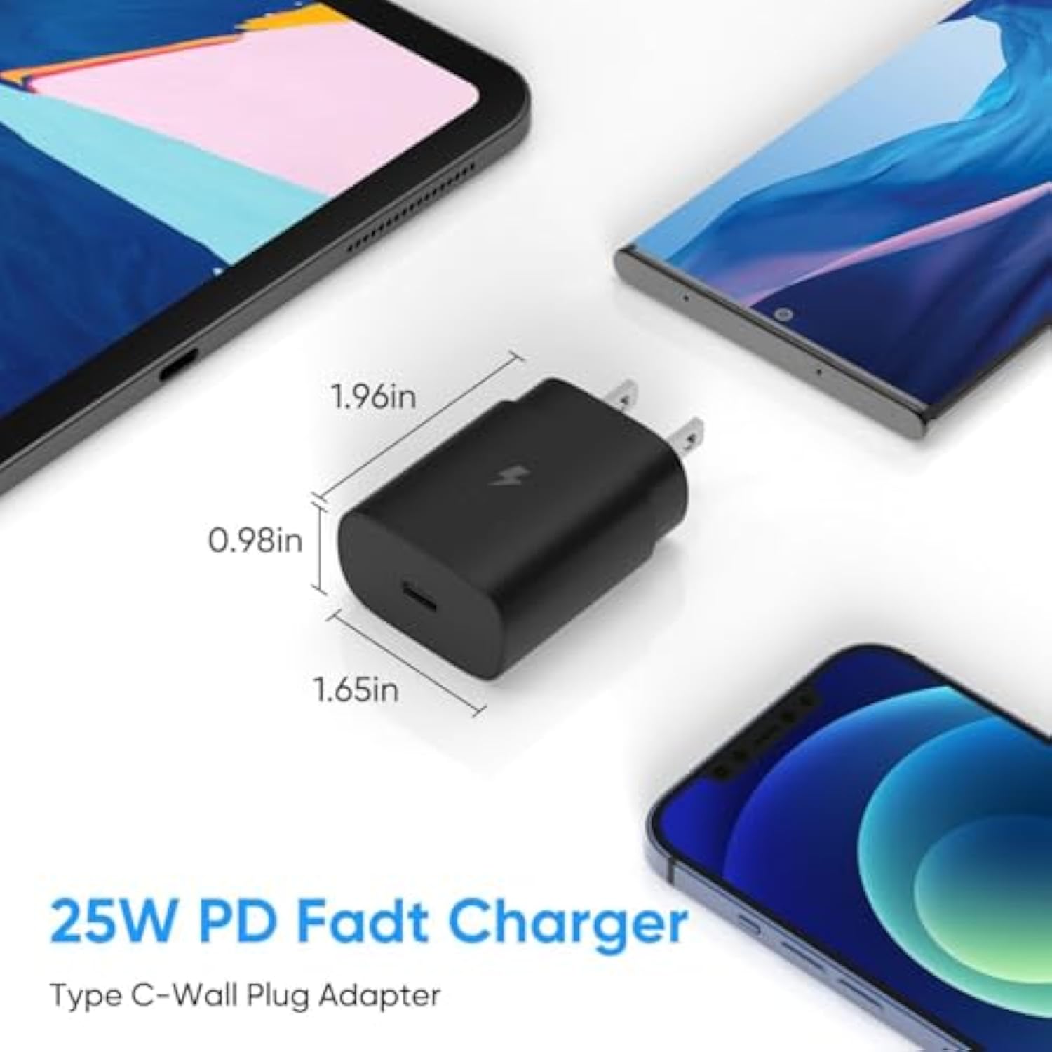 Super Fast Charger Type C, 25W Usb C Wall Charger Fast Charging For Samsung Galaxy S25 S24 S23 S22 S21 Ultra Plus Note 20, Iphone 16/15 Pro Max With 8Ft Long Android Type C Cable, 2 Pack