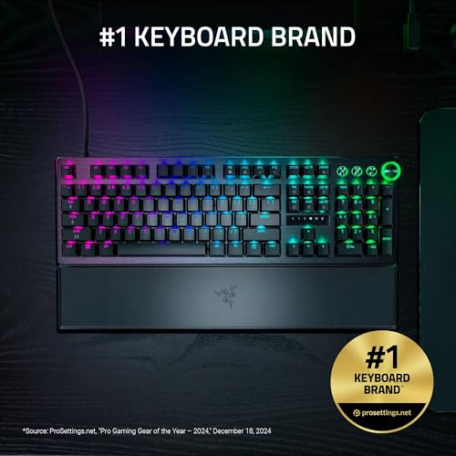 Huntsman V3 Pro 8Khz Esports Gaming Keyboard: Analog Optical Switches Gen 2-8000 Hz Polling Snap Tap - Rapid Trigger - Adjustable Actuation - Media Controls - Pbt Keycaps - Black