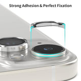 iPhone 15 Metal Frame for Multi Layered Tempered Glass Lens, Camera Lens for iPhone 15 Phone Camera Lens Glass. Sinji CamGlass Metallic Ring for