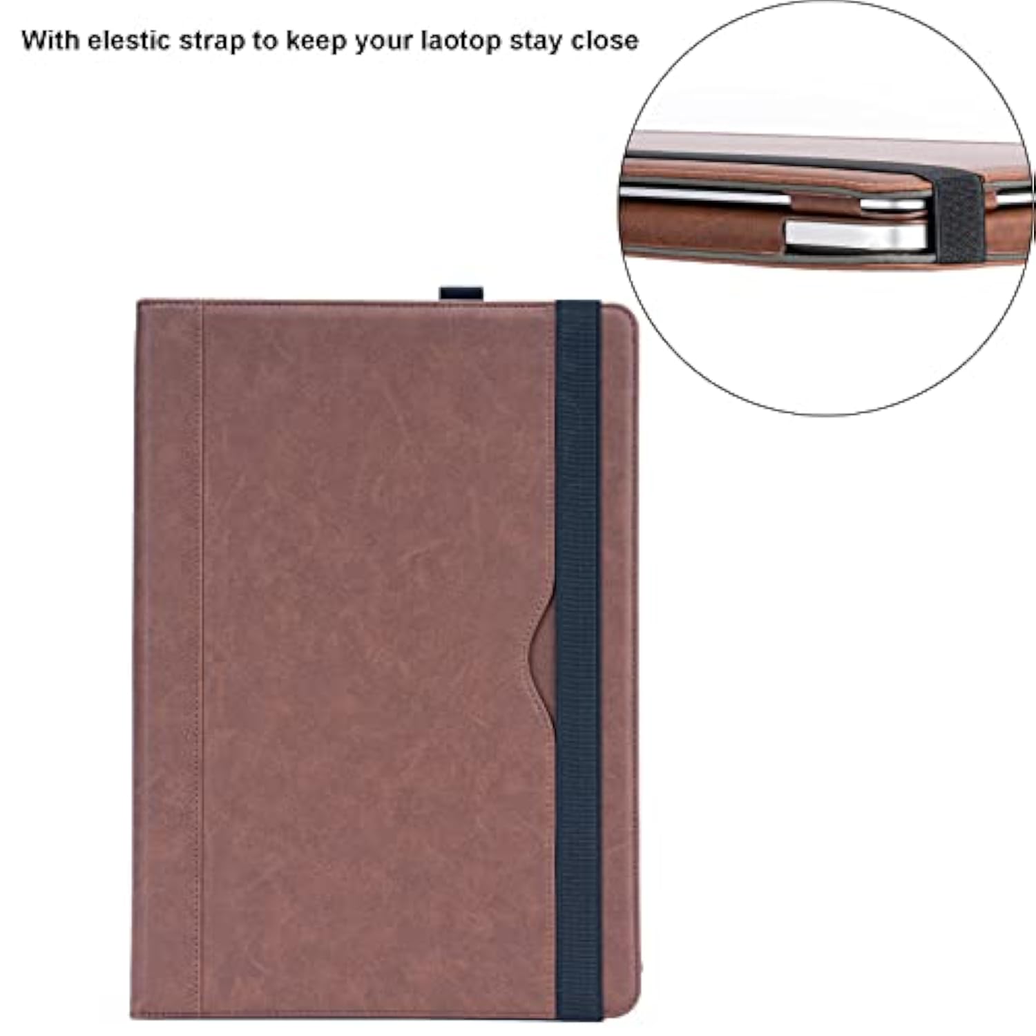 Tytx Compatible With Macbook Pro 14 Inch Leather Case 2024 2023 2022 2021 Release M4 A3112 A3185 A3401 M3 A2918 A2992 M2 A2779 M1 A2442, Protective Folio Book Cover With Keyboard Cover, Dark Brown