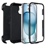 Compatible With Defender Iphone 15 Case With Clip,Holster With Kickstand,For Heavy Duty Iphone 15 Phone Case Rugged 2 Layers Of Sturdy,Anti-Drop For Phone Case Iphone 15 Case Protective(Black)