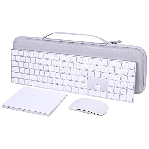 Hard Case Replacement For Apple Magic Keyboard With Touch Id And Numeric Keypad + Apple Magic Mouse (White Case)