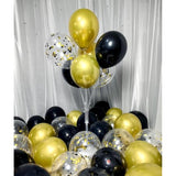 300 Pack Black And Gold Balloons 12 Inch Black Gold Confetti Balloon For Various Party Events Decorations