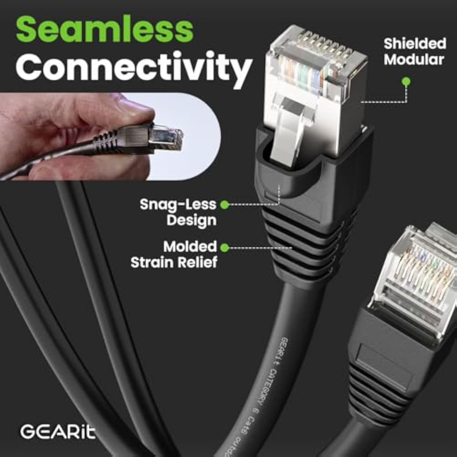 GearIT Cat6 Outdoor Ethernet Cable (25ft) 23AWG Pure Copper, FTP, LLDPE, Water