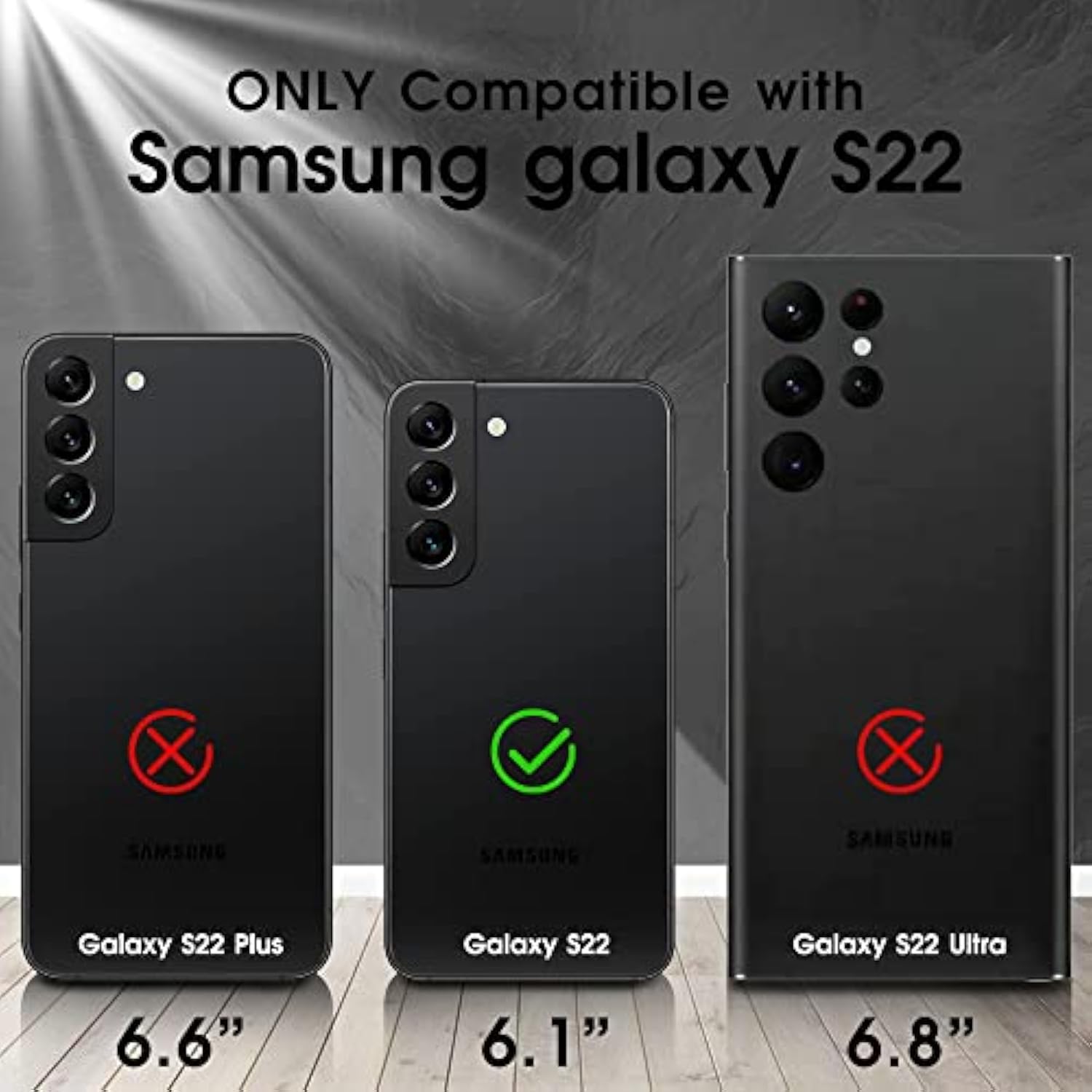 For Samsung Galaxy S22 Case With Hd Screen Protector, [Military Grade] Shockproof Protection Case With 360° Magnetic Ring Holder Kickstand Phone Case For Samsung S22,Black