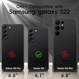 For Samsung Galaxy S22 Case With Hd Screen Protector, [Military Grade] Shockproof Protection Case With 360° Magnetic Ring Holder Kickstand Phone Case For Samsung S22,Black