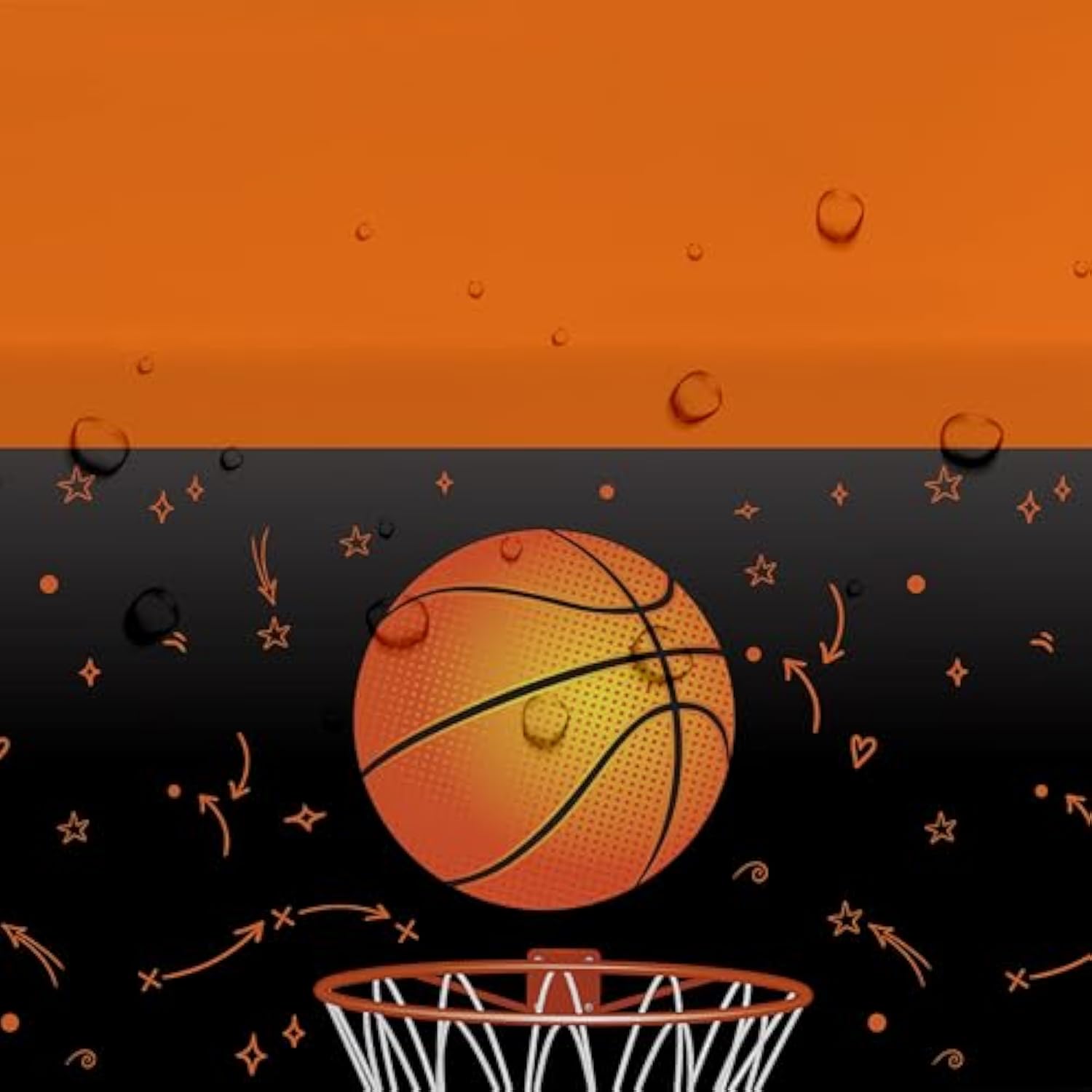 Basketball Party Decorations Tablecloth For Birthday Baby Shower, Disposable Sports Theme Basketball Birthday Party Supplies Table Cover, 3 Pack 86In X 55In