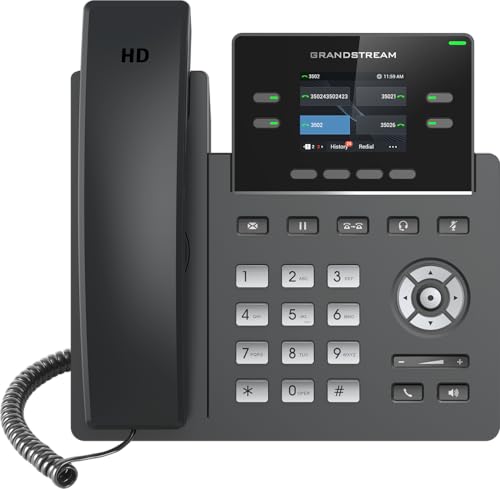 Grp2612W Ip Phone | 4 Lines, 4 Sip Accounts | 2.4-Inch Color Display | Wi-Fi 5 | Dual-Port 10/100 Ethernet With Integrated Poe