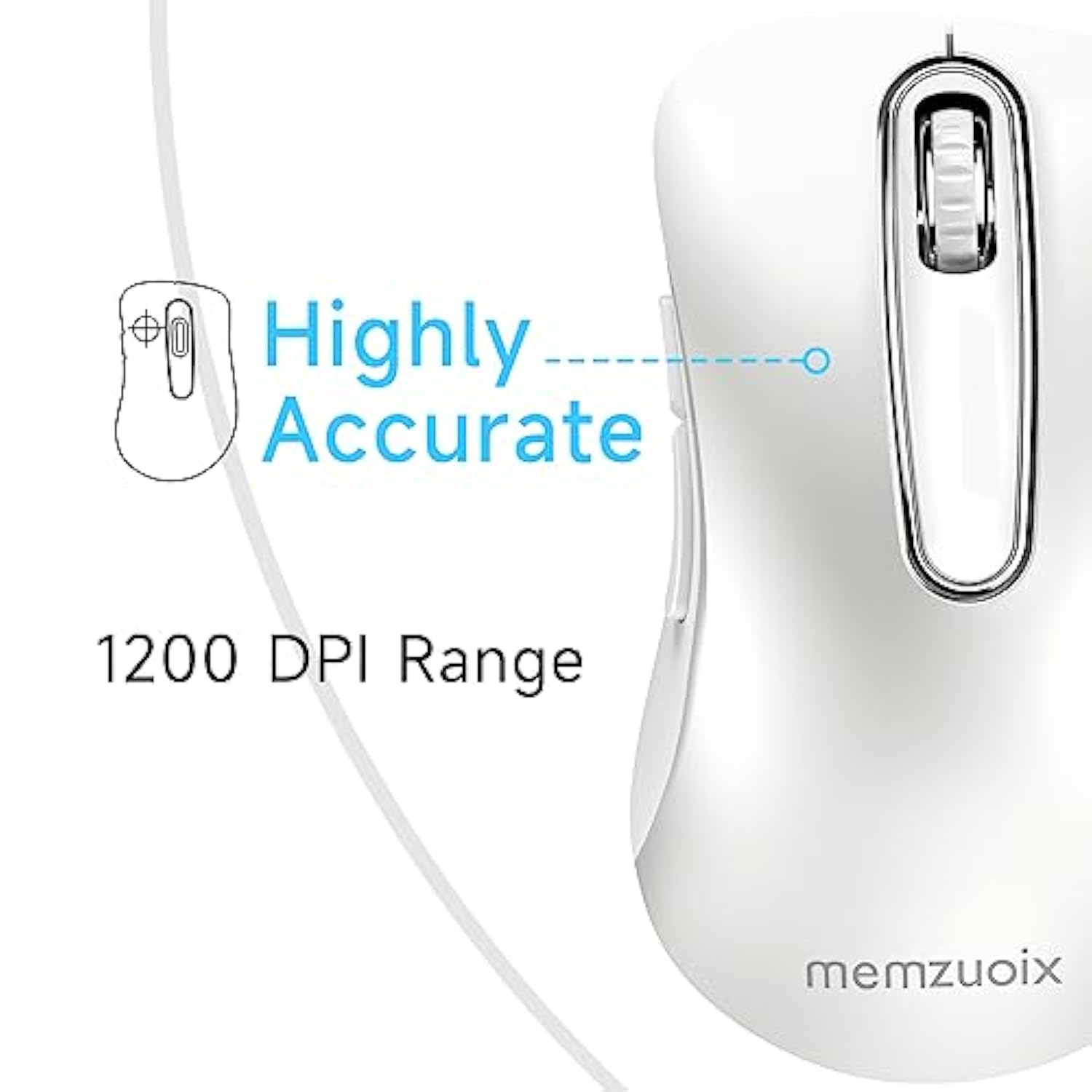 2.4G Wireless Mouse, 1200 Dpi Computer Wireless Mouse With Usb Receiver, Porta