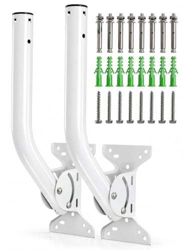 2-Pack Universal Antenna Mount Heavy-Duty Reversible J-Pole Bracket For Outdoor Antennas, Wifi Extenders, Wireless Bridges, Point-To-Point, Starlink Weatherproof Wall Or Pole Mount. (Ub-Am) Comp.
