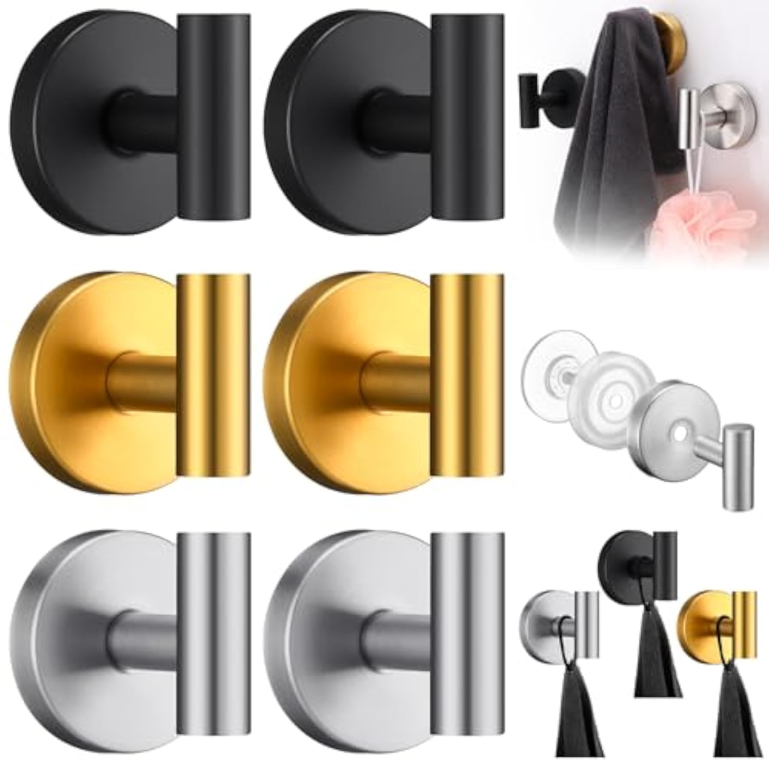 6 Pcs Christmas Suction Cup Hooks Wreath Hanger No Drill Stainless Steel Towel Hook Hanging Upgraded 22 Lbs Reusable Towel Holder For Shower Bathroom Kitchen Glass Door Wreaths Tile Loofah Coat